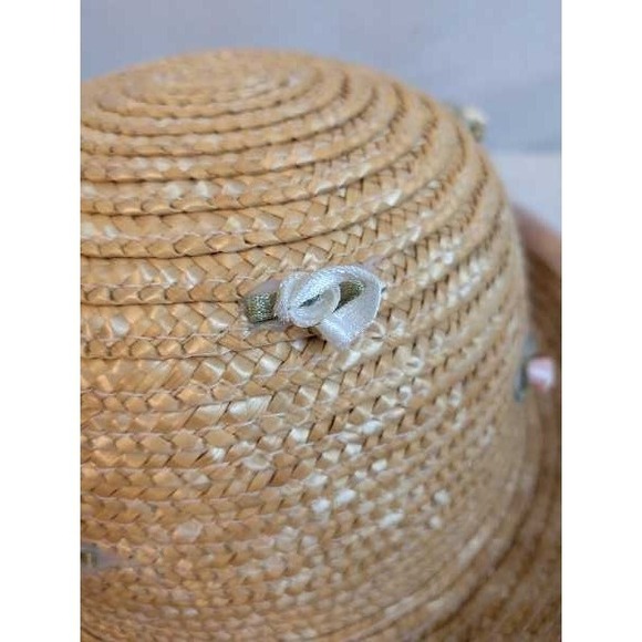 Straw Hat Womens Flower Ribbon Detail Summer Beach Boater Style main image 7